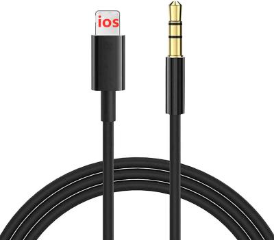 China Car Nylon Braided Metallic Iron Shell Lighting USB Male To Aux Cable. 3.5mm Female Audio Jack Audio For iPhone for sale