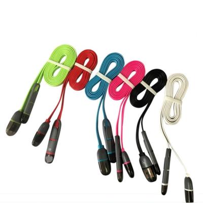 China Best Mobile Phone Price Top Quality Multi Flat Cable 2in1 Colorful Fast Charging Cable For Mobile Phone Charging for sale