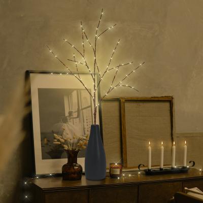 China LED Tree Lights Hot Sale Christmas Decoration Light Adjustable Branch Tree Lights 33.5in Twig 75LED Solar Panel For Home Tabletop Bonsai for sale