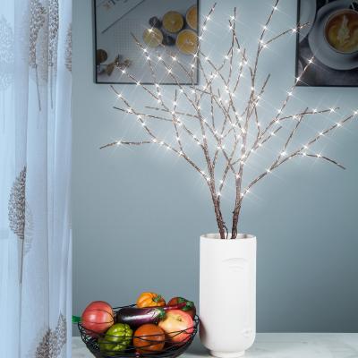 China LED Tree Lights GiValue Christmas Decoration Artificia Lighted Branch Tree 33.5in Twig 75LED Solar Panel For Home Daily Use Outdoor for sale