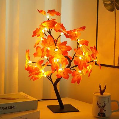 China 0.6M Snowflake Xmas String Christmas Decoration Light Warm Red Maple Led Table Lamp 24 Led Lights For Festival Indoor Outdoor for sale