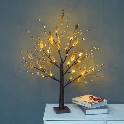 China LED String Sale Christmas Decoration LED Tree Light Beads Tree Lamp Table Top Bonsai Night Light Warm Light For Indoor Living Room Holiday for sale