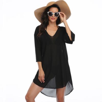 China Removable Padded Swimwear Dress Transparent Dress Beachwear Swimwear Bikini Cover-up Women Beach Wear Women Dresses for sale