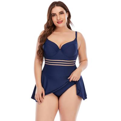 China Mesh Hollow Solid One-Piece Fattening Bikini Hot Selling Plus Size Swimsuit Women Breathable for sale