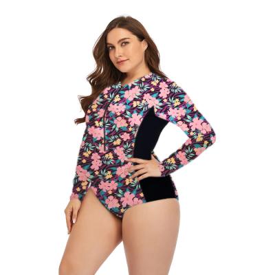 China High Quality Plus Size Swimsuit Swimwear Women One Piece Breathable Plus Big Breast Women Beach Monokini Bathing Suit for sale