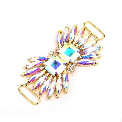 China Light Weight Colorful Gold Bikini AB Connectors Rhinestone Bikini Chain Connector for sale