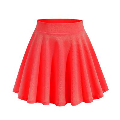 China Ladies Soft Stretch Pleated Basic Mini Flare Skater Skirt SK0321 Breathable Wholesale Women's Skirts for sale