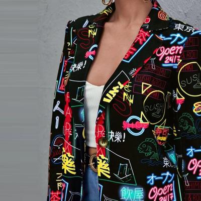 China Spring and Autumn New waterproof design all fashion long sleeves blazer women blazer suits ladies printed blazer tops for woman for sale