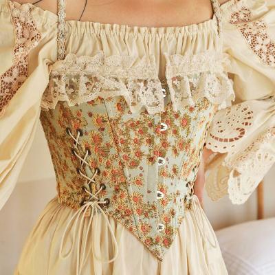 China Breathable Cinchers Waist Cinchers Wear Belt Body Shape Lace Casual Floral Sling Buckle Tight Corset Top for sale