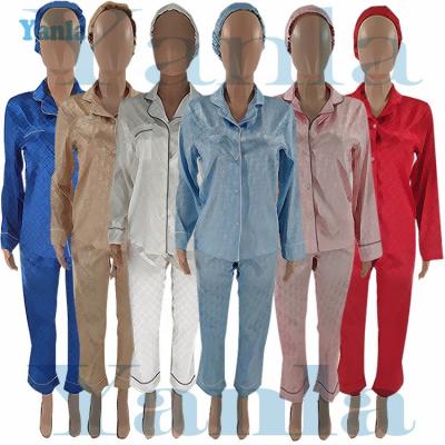 China 2022 breathable women's pijamas sleepwear set two-piece onesie pajamas onesie adult designer adult silk satin pajamas for sale