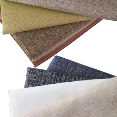 China Anti-Static 205 Most Popular China Polyester Best Seller Sofa Plain Color 100% Poly Linen Fabric for sale