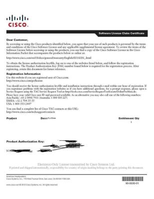 China SL-4350-SEC-K9= Active Added Function Security License for Cisco ISR 4350 Series for sale