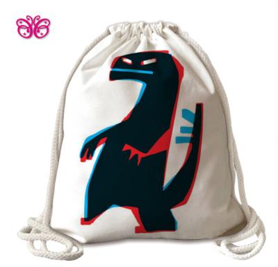 China Polyester drawstring backpack prices ex factory dinosaur design backpack for sale