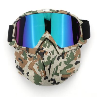 China SKI Sports Snow Ski Goggles With Mask Protect Pad Helmet Sunglasses Motorcycle Goggles Mask Removable for sale