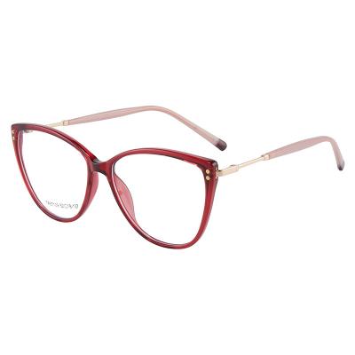 China For Reading Glasses Shape Design PC Frame Prescription Glasses Frame Big Cat Eye Women Optical Eyeglasses for sale