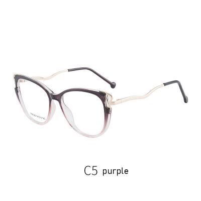 China 2021 New Ladies Cat Eye Shell Pattern STAINLESS Spectacle Frame, Office and Home Glasses Frame for sale