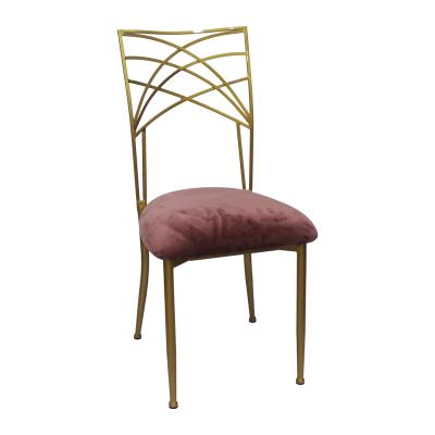 China Hotel chair new design iron metal frame wedding chairs stacking banquet chair for sale