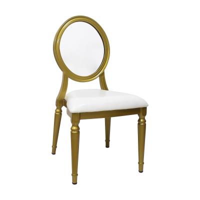 China Wholesale Hotel Chair Stackable Gold Restaurant Banquet Aluminum French Wedding Louis Dining Ghost Chair Clear Acrylic for sale