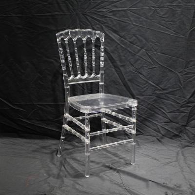 China Clean Transparent Hotel Chair Resin Hotel Banquet Dining Napoleon Chair For Wedding for sale