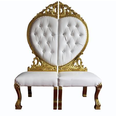 China Newlyweds Solid Wood Royal Chairs For Wedding King And Queen Sofa Lion Throne Chairs King Wedding Luxury for sale