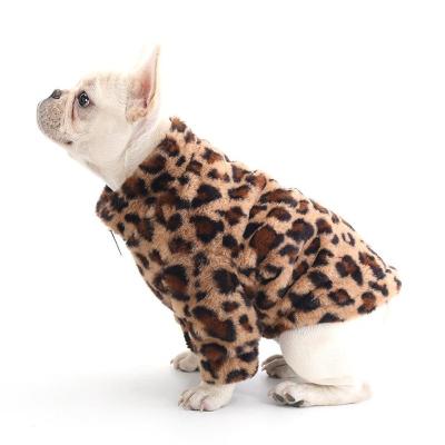 China New Modern Leopard Print Winter Thickening Warm Puppy Coat Dog Clothes Coat for sale