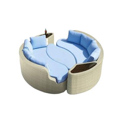 China Eco-friendly Modern Style Patio Garden Set With Cushion Waterproof Rattan Outdoor Wicker Furniture Sofa Set for sale