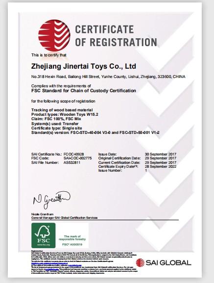 FSC - Zhejiang Jin Er Tai Toys Co., Ltd.