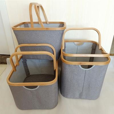 China Handles Hot Selling Large Fabric Foldable Laundry Hamper With Handles for sale