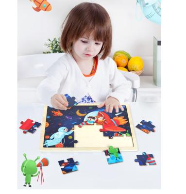 China Plywood Busy Farm Wooden Brain Teaser 24 Piece Puzzles For Toddlers 3 Years Old for sale