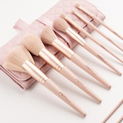 China Angular Blush Fashion Beauty Cosmetic Brushes Nude Pink Powder Blusher Highlighter Brush Eyebrow Lip Makeup Brushes for sale