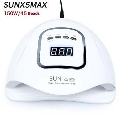 China High Power/No Black Hands/Over Temperature Protection 150W Nail Dryer LED Nail Lamp SUNX5 MAX Smart Sensor Nail Phototherapy UV Lamp Light Therapy Machine for sale