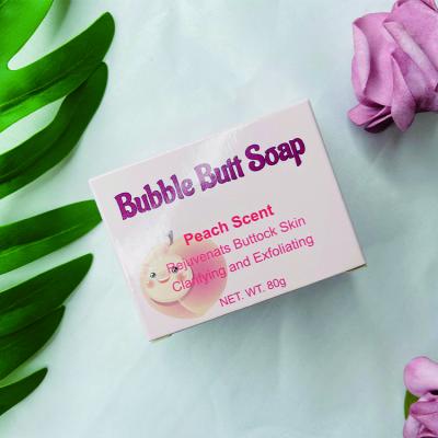 China Logo Buttock Cleanser Soap Peach Perfume Butt Foundation Private Cleansing Skin Replacing Handmade Soap for sale