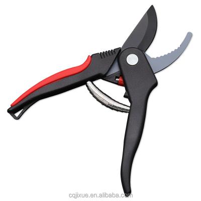 China Anti-Slip Grip China carbon steel garden bonsai serrated hand pruners pruning scissors secateurs for sale