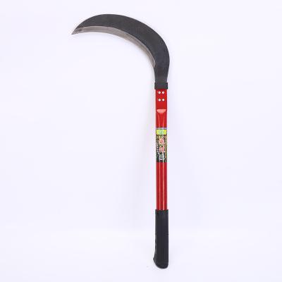 China Not Rated 65 Mn Steel Long Handle Rice Harvesting Weeding Farming Agricultural Grass Hand Sickle for sale