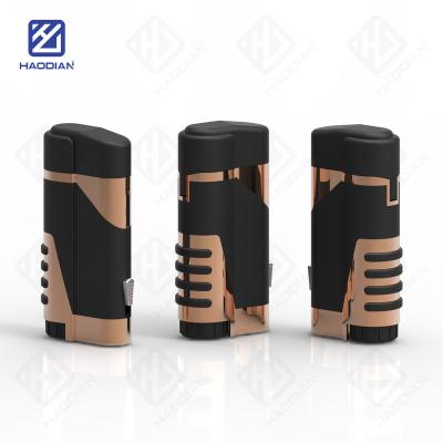 China Double Straight Flames With Low Cigar Cutter Price Guaranteed Quality Mini Flame Lighter Cigar Lighters For Sale for sale