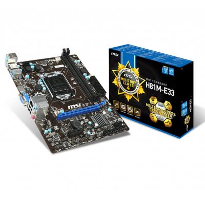 China Msi H81M-E33 V2 desktop motherboard for computer mainboard for sale