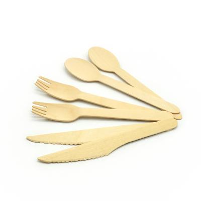 China Factory Price Disposable Birch Wood Wooden Cutlery 6