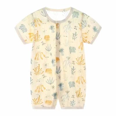 China Beautiful Baby Cotton Cute Newborn Pattern Button LONG SLEEVED COVERALL for sale