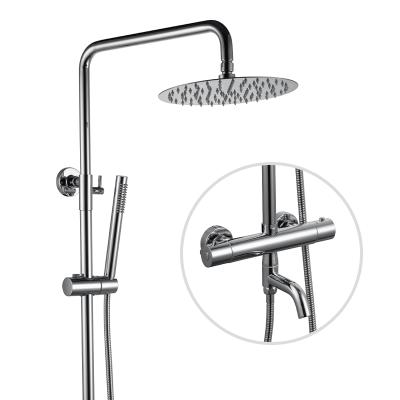 China With Slide Bar Modern Bathroom Thermostatic Mixing Valve High Quality Exposed Rainfall Shower Set for sale