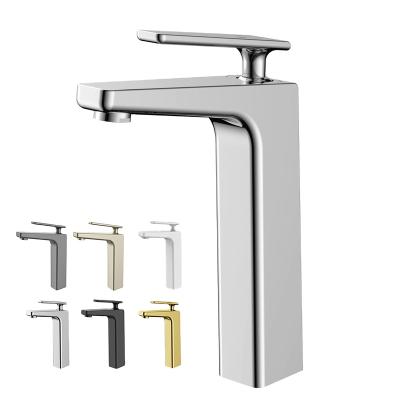 China Hot Selling Single Handle Basin Faucet Brass Basin Faucet Chrome Basin Faucet Metered Bathroom Faucets for sale