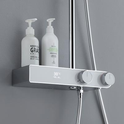 China Wall Mounted Type New Style Fashion Bathroom Storage Shelf Accessories Digital Display Bathroom Shelf for sale