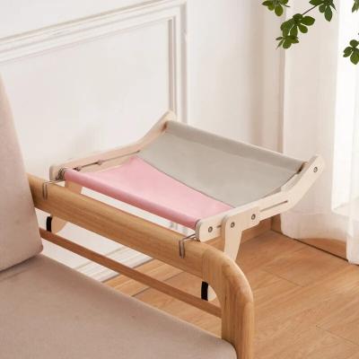 China Breathable Hanging Pet Cat Bed Window Hammock Sofa House Furniture Kitten Indoor Washable Removable Seat Wooden Sleeping Pet Cat Shelve for sale