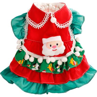 China Stocked Designer Christmas Dog Apparel Cotton Pet Clothes Warm Dog Cat Christmas Dress for sale