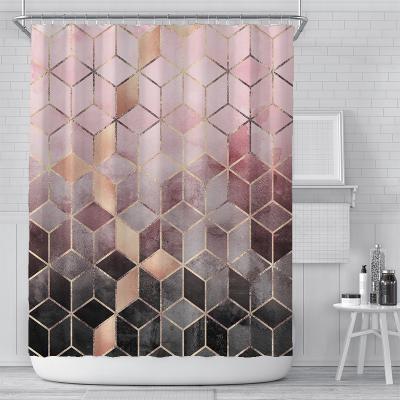 China Blackout Pink Shower Curtain Set Single Bathroom Curtain 72