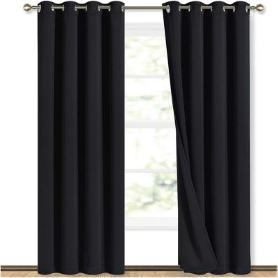 China Blackout Thermal Insulate Room Darkening 2 Layer Blackout Curtains For Living Room for sale