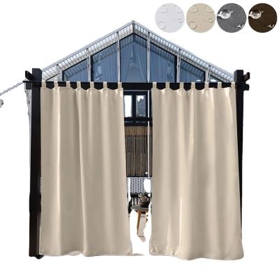 China Outdoor Blackout 100% Polyester Windproof Drape Outdoor Gazebo Curtain //Waterproof for sale