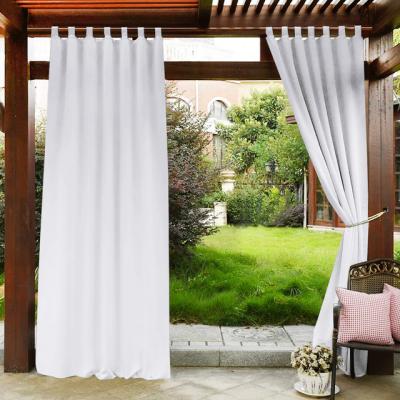 China Top White Outdoor Blackout 100% Polyester Faucet Curtains Waterproof for sale