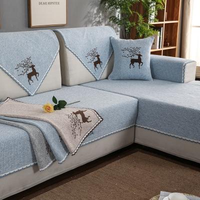 China plain l shape cut and sew sofa cover elastic, cotton sofa cover, new design cover sofa fabric for sale