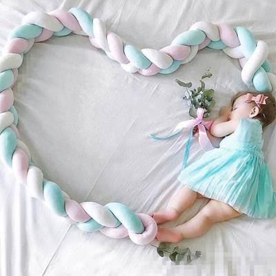 China Sustainable 3M Baby Bumper Bed Braid Knot Cushion Pillow, Crib Baby Bumper Cushion for sale