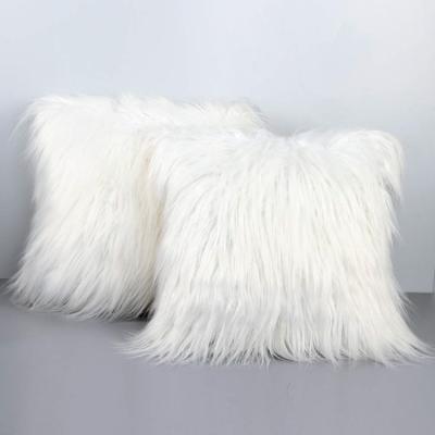 China PORTABLE Set of 1 White Fur Tile Crate Cushion Cover for Sofa Bedroom Car, 18 x 18 inch Christmas Pillow Covers for sale